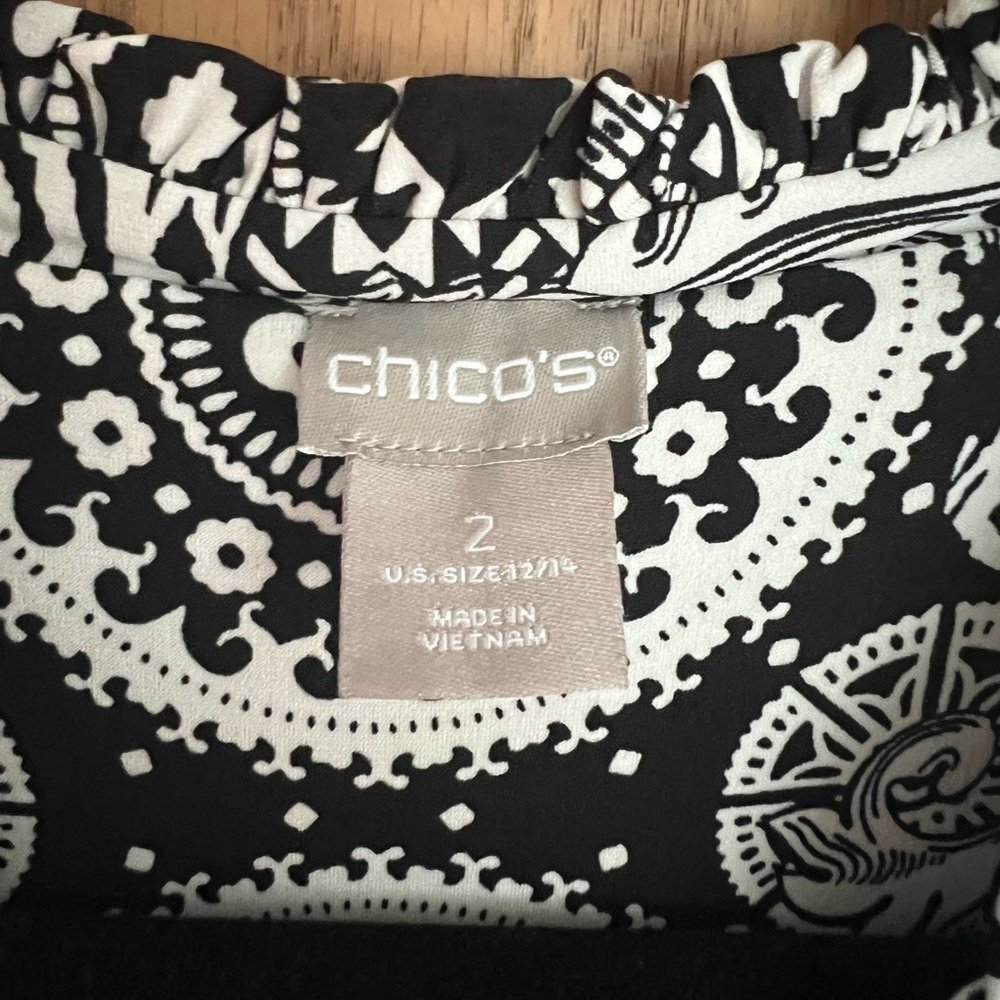 Chico's Monochrome Geometric Maxi Dress - Picture 4 of 8